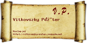 Vitkovszky Péter névjegykártya