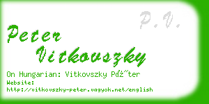 peter vitkovszky business card